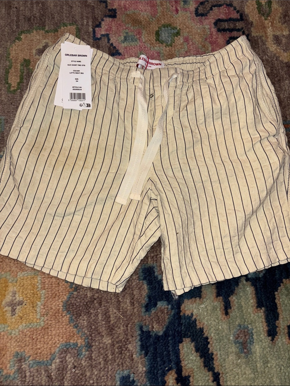 Orlebar Brown Alex fine-stripe deck shorts - Picture 1 of 5